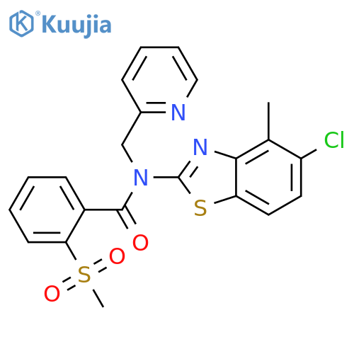N-(5-chloro-4-methyl-1,3-benzothiazol-2-yl)-2-methanesulfonyl-N-(pyridin-2-yl)methylbenzamide structure