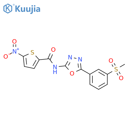 N-5-(3-methanesulfonylphenyl)-1,3,4-oxadiazol-2-yl-5-nitrothiophene-2-carboxamide structure