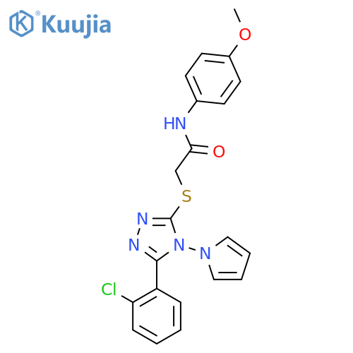 2-{5-(2-chlorophenyl)-4-(1H-pyrrol-1-yl)-4H-1,2,4-triazol-3-ylsulfanyl}-N-(4-methoxyphenyl)acetamide structure