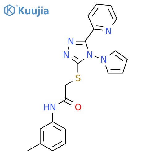 N-(3-methylphenyl)-2-{5-(pyridin-2-yl)-4-(1H-pyrrol-1-yl)-4H-1,2,4-triazol-3-ylsulfanyl}acetamide structure