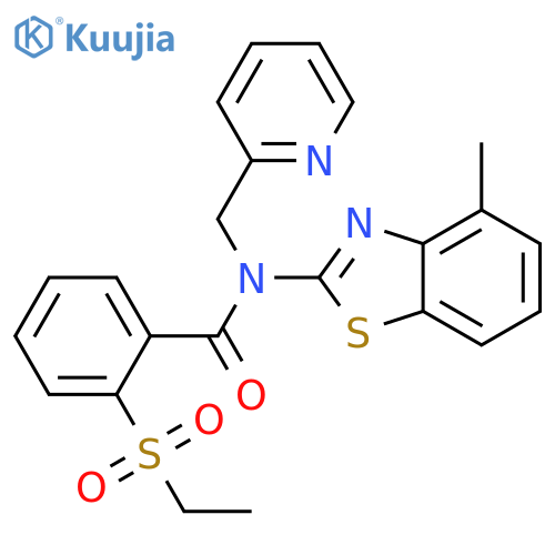 2-(ethanesulfonyl)-N-(4-methyl-1,3-benzothiazol-2-yl)-N-(pyridin-2-yl)methylbenzamide structure