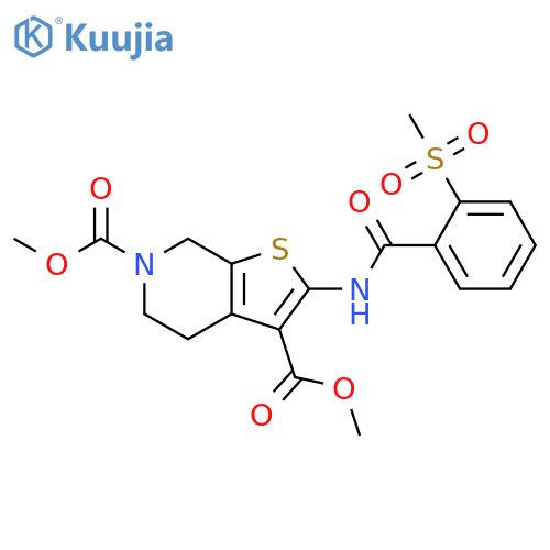 3,6-dimethyl 2-(2-methanesulfonylbenzamido)-4H,5H,6H,7H-thieno2,3-cpyridine-3,6-dicarboxylate structure