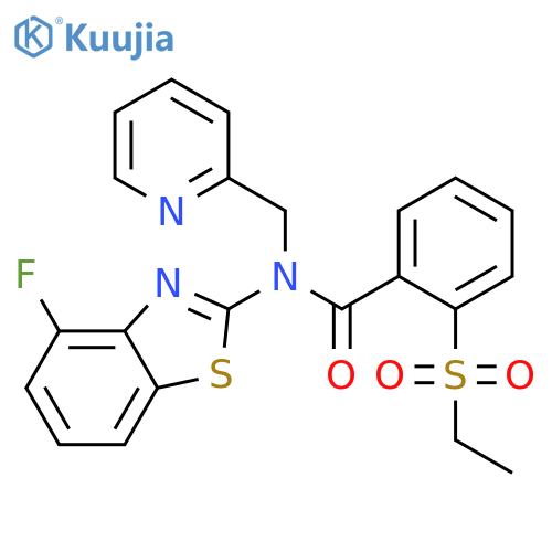 2-(ethanesulfonyl)-N-(4-fluoro-1,3-benzothiazol-2-yl)-N-(pyridin-2-yl)methylbenzamide structure