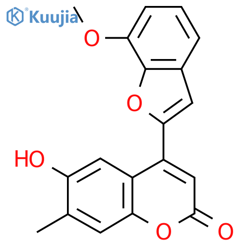 6-hydroxy-4-(7-methoxy-1-benzofuran-2-yl)-7-methyl-2H-chromen-2-one structure