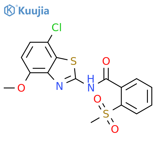 N-(7-chloro-4-methoxy-1,3-benzothiazol-2-yl)-2-methanesulfonylbenzamide structure