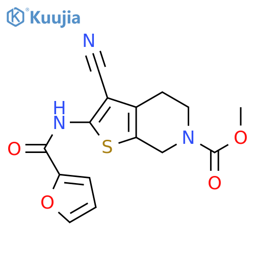 methyl 3-cyano-2-(furan-2-amido)-4H,5H,6H,7H-thieno2,3-cpyridine-6-carboxylate structure