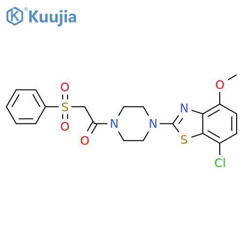 2-(benzenesulfonyl)-1-4-(7-chloro-4-methoxy-1,3-benzothiazol-2-yl)piperazin-1-ylethan-1-one structure