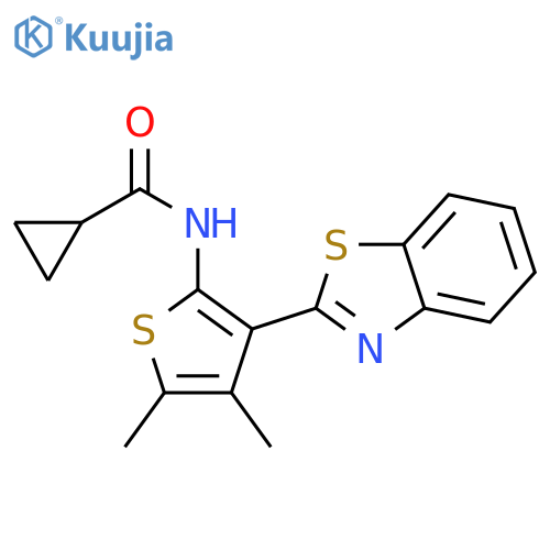 N-3-(1,3-benzothiazol-2-yl)-4,5-dimethylthiophen-2-ylcyclopropanecarboxamide structure
