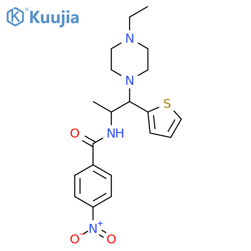 N-1-(4-ethylpiperazin-1-yl)-1-(thiophen-2-yl)propan-2-yl-4-nitrobenzamide structure