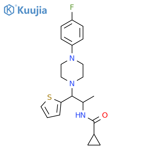 N-{1-4-(4-fluorophenyl)piperazin-1-yl-1-(thiophen-2-yl)propan-2-yl}cyclopropanecarboxamide structure