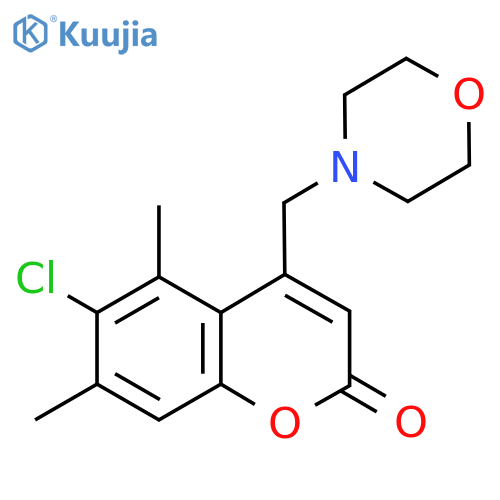 6-chloro-5,7-dimethyl-4-(morpholin-4-yl)methyl-2H-chromen-2-one structure