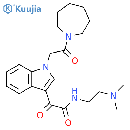 2-{1-2-(azepan-1-yl)-2-oxoethyl-1H-indol-3-yl}-N-2-(dimethylamino)ethyl-2-oxoacetamide structure