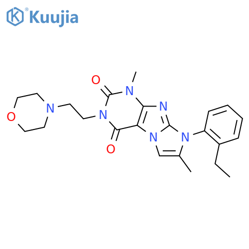 8-(2-ethylphenyl)-1,7-dimethyl-3-2-(morpholin-4-yl)ethyl-1H,2H,3H,4H,8H-imidazo1,2-gpurine-2,4-dione structure