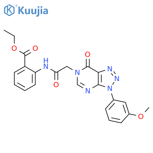 ethyl 2-{2-3-(3-methoxyphenyl)-7-oxo-3H,6H,7H-1,2,3triazolo4,5-dpyrimidin-6-ylacetamido}benzoate structure