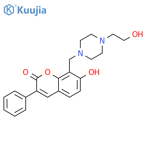 7-hydroxy-8-{4-(2-hydroxyethyl)piperazin-1-ylmethyl}-3-phenyl-2H-chromen-2-one structure