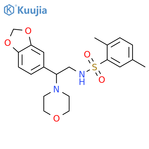 N-2-(2H-1,3-benzodioxol-5-yl)-2-(morpholin-4-yl)ethyl-2,5-dimethylbenzene-1-sulfonamide structure