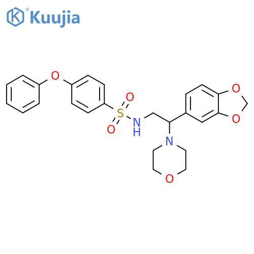 N-2-(2H-1,3-benzodioxol-5-yl)-2-(morpholin-4-yl)ethyl-4-phenoxybenzene-1-sulfonamide structure