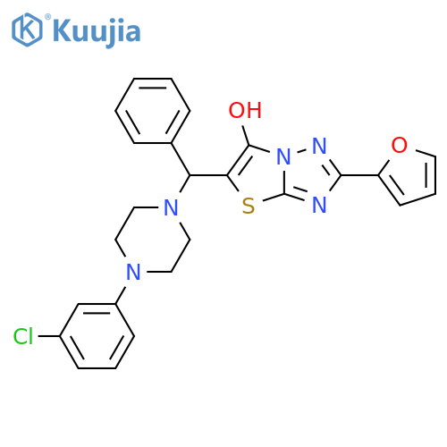 5-{4-(3-chlorophenyl)piperazin-1-yl(phenyl)methyl}-2-(furan-2-yl)-1,2,4triazolo3,2-b1,3thiazol-6-ol structure