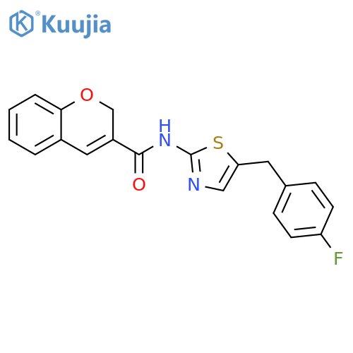 N-{5-(4-fluorophenyl)methyl-1,3-thiazol-2-yl}-2H-chromene-3-carboxamide structure