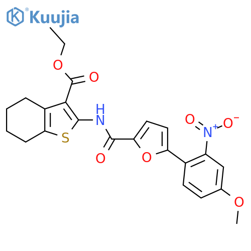 ethyl 2-5-(4-methoxy-2-nitrophenyl)furan-2-amido-4,5,6,7-tetrahydro-1-benzothiophene-3-carboxylate structure