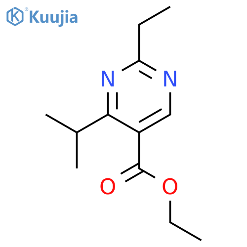 Ethyl 2-ethyl-4-(propan-2-yl)pyrimidine-5-carboxylate structure