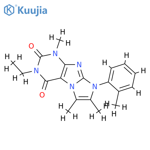 3-ethyl-1,6,7-trimethyl-8-(2-methylphenyl)-1H,2H,3H,4H,8H-imidazo1,2-gpurine-2,4-dione structure