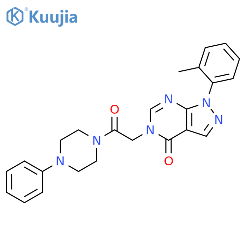 1-(2-methylphenyl)-5-2-oxo-2-(4-phenylpiperazin-1-yl)ethyl-1H,4H,5H-pyrazolo3,4-dpyrimidin-4-one structure