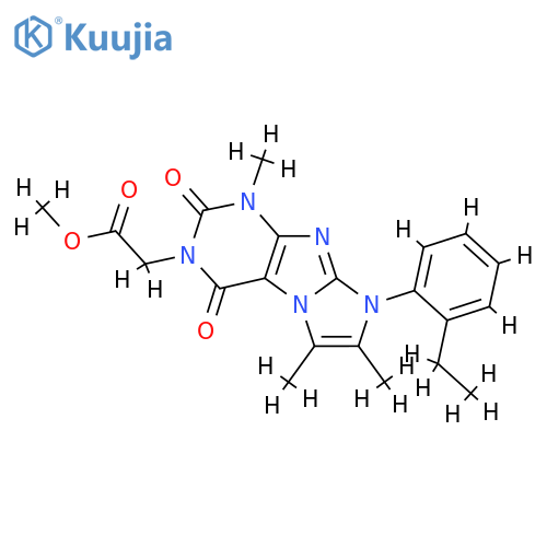 methyl 2-8-(2-ethylphenyl)-1,6,7-trimethyl-2,4-dioxo-1H,2H,3H,4H,8H-imidazo1,2-gpurin-3-ylacetate structure