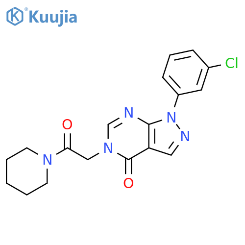 1-(3-chlorophenyl)-5-2-oxo-2-(piperidin-1-yl)ethyl-1H,4H,5H-pyrazolo3,4-dpyrimidin-4-one structure