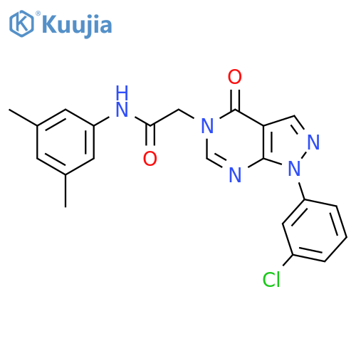 2-1-(3-chlorophenyl)-4-oxo-1H,4H,5H-pyrazolo3,4-dpyrimidin-5-yl-N-(3,5-dimethylphenyl)acetamide structure