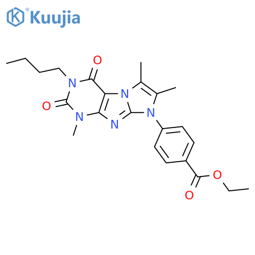 ethyl 4-{3-butyl-1,6,7-trimethyl-2,4-dioxo-1H,2H,3H,4H,8H-imidazo1,2-gpurin-8-yl}benzoate structure