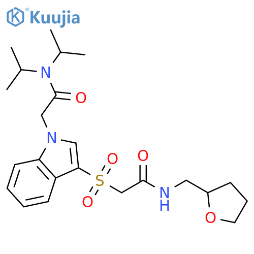 2-(1-{bis(propan-2-yl)carbamoylmethyl}-1H-indol-3-yl)sulfonyl-N-(oxolan-2-yl)methylacetamide structure