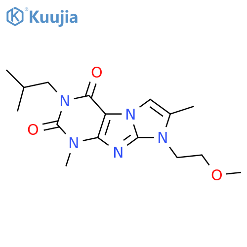 8-(2-methoxyethyl)-1,7-dimethyl-3-(2-methylpropyl)-1H,2H,3H,4H,8H-imidazo1,2-gpurine-2,4-dione structure