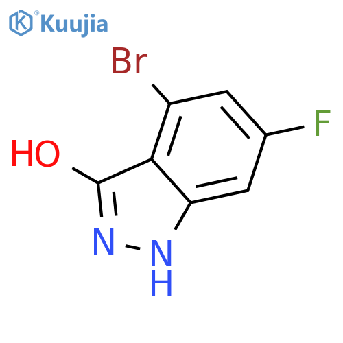 4-bromo-6-fluoro-2,3-dihydro-1H-indazol-3-one structure