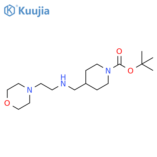 1-Piperidinecarboxylicacid, 4-[[[2-(4-morpholinyl)ethyl]amino]methyl]-, 1,1-dimethylethyl ester structure