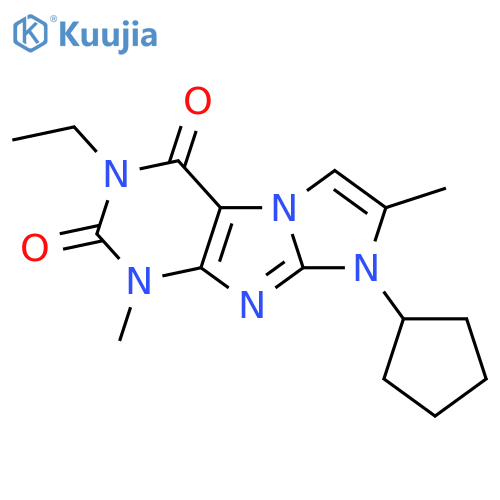 8-cyclopentyl-3-ethyl-1,7-dimethyl-1H,2H,3H,4H,8H-imidazo1,2-gpurine-2,4-dione structure