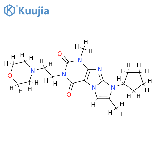 8-cyclopentyl-1,7-dimethyl-3-2-(morpholin-4-yl)ethyl-1H,2H,3H,4H,8H-imidazo1,2-gpurine-2,4-dione structure