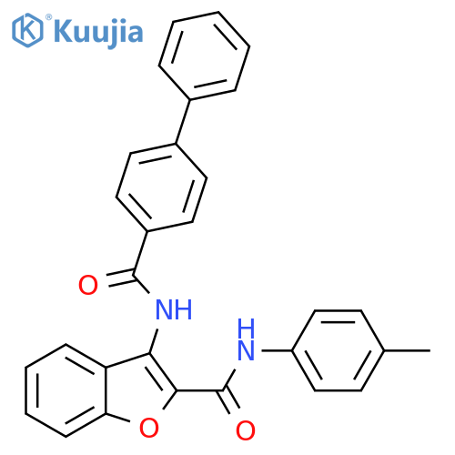 3-{1,1'-biphenyl-4-amido}-N-(4-methylphenyl)-1-benzofuran-2-carboxamide structure