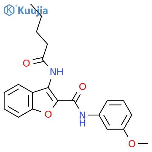 N-(3-methoxyphenyl)-3-pentanamido-1-benzofuran-2-carboxamide structure