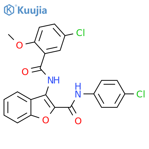 3-(5-chloro-2-methoxybenzamido)-N-(4-chlorophenyl)-1-benzofuran-2-carboxamide structure
