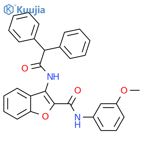 3-(2,2-diphenylacetamido)-N-(3-methoxyphenyl)-1-benzofuran-2-carboxamide structure