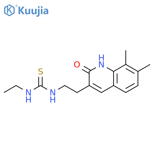 1-2-(7,8-dimethyl-2-oxo-1,2-dihydroquinolin-3-yl)ethyl-3-ethylthiourea structure