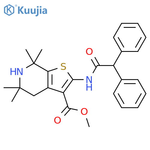 methyl 2-(2,2-diphenylacetamido)-5,5,7,7-tetramethyl-4H,5H,6H,7H-thieno2,3-cpyridine-3-carboxylate structure