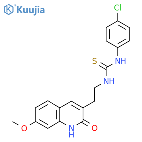 1-(4-chlorophenyl)-3-2-(7-methoxy-2-oxo-1,2-dihydroquinolin-3-yl)ethylthiourea structure