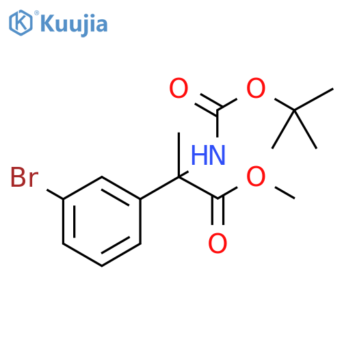 methyl 2-(3-bromophenyl)-2-{(tert-butoxy)carbonylamino}propanoate structure
