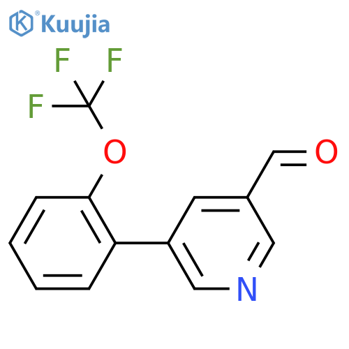 5-[2-(trifluoromethoxy)phenyl]pyridine-3-carbaldehyde structure