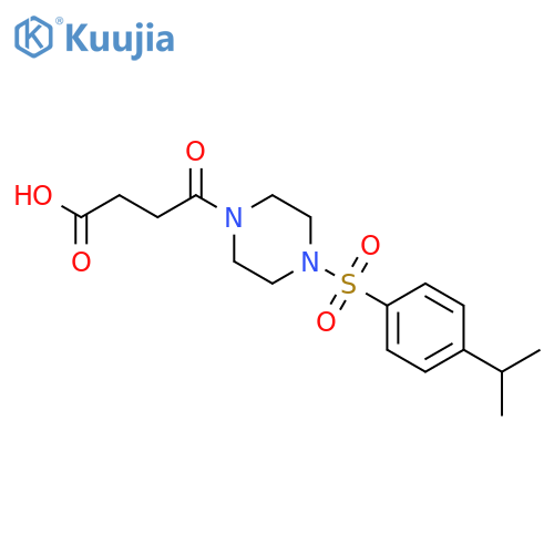 4-oxo-4-{4-[4-(propan-2-yl)benzenesulfonyl]piperazin-1-yl}butanoic acid structure