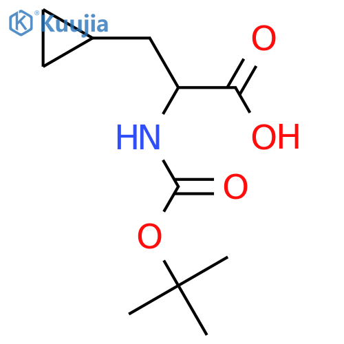 2-{[(tert-butoxy)carbonyl]amino}-3-cyclopropylpropanoic acid structure