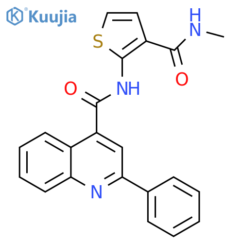 N-3-(methylcarbamoyl)thiophen-2-yl-2-phenylquinoline-4-carboxamide structure