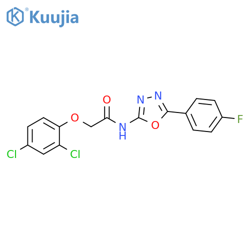 2-(2,4-dichlorophenoxy)-N-5-(4-fluorophenyl)-1,3,4-oxadiazol-2-ylacetamide structure